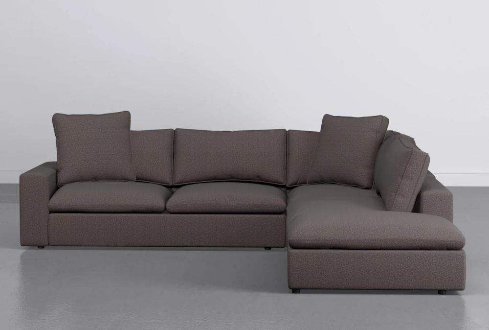 Utopia Mocha Modular 3 Piece 123" Sectional With Right Arm Facing Bumper Chaise