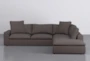 Utopia Mocha Modular 3 Piece 123" Sectional With Right Arm Facing Bumper Chaise - Signature