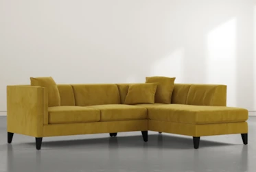 Avery II Yellow 2 Piece Sectional with Right Arm Facing Armless Chaise