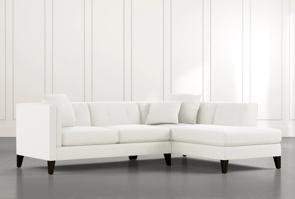 Avery Ii White 2 Piece Sectional With, Right Arm Sectional Sofa