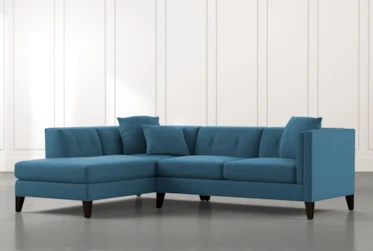 Avery II Teal 2 Piece Sectional with Left Arm Facing Armless Chaise