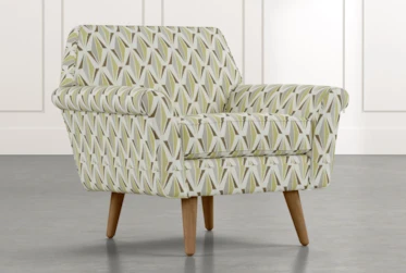 Patterson III Green Geometric Accent Chair