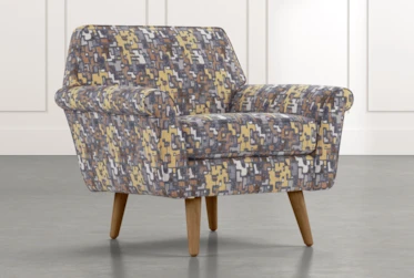 Patterson III Yellow Geometric Accent Chair