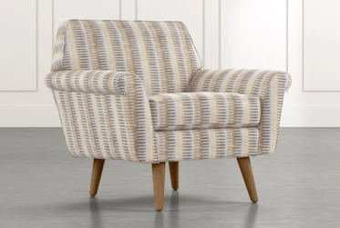 Patterson III Beige Striped Accent Chair