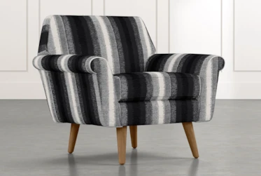 Patterson III Black Striped Accent Chair