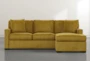 Taren II Yellow Reversible Sofa/Chaise Sleeper W/Storage Ottoman - Front