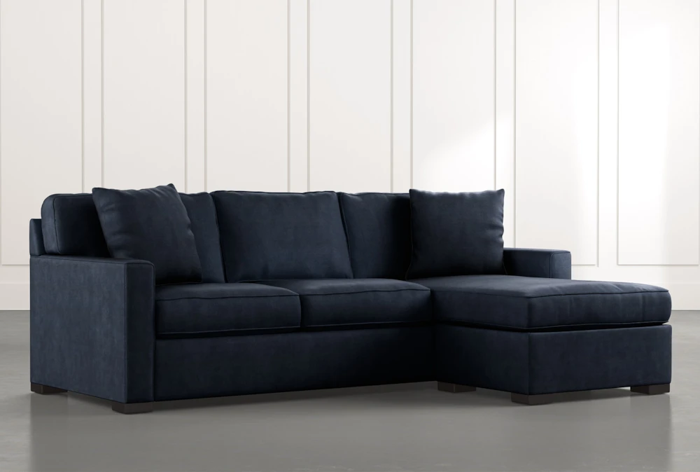 Taren Ii Navy Blue Reversible Sofa, Reversible Sectional Sleeper Sofa Leather