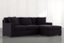 Taren II Velvet Black Reversible Sofa/Chaise Sleeper W/Storage Ottoman - Signature
