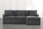 Taren II Dark Grey Reversible Sofa/Chaise Sleeper W/Storage Ottoman - Front