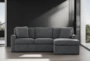 Taren II Dark Grey Reversible Sofa/Chaise Sleeper W/Storage Ottoman - Room