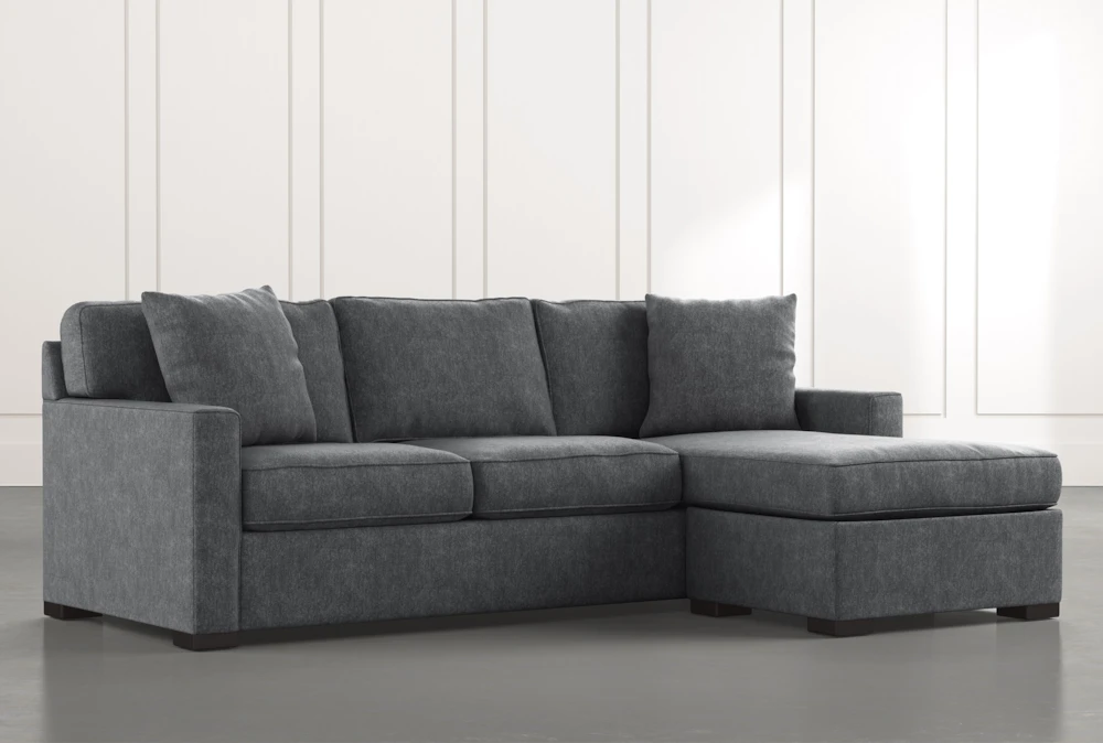 Taren II Dark Grey Reversible Sofa/Chaise Sleeper W/Storage Ottoman