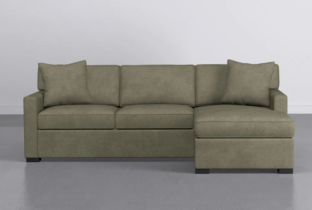 Taren II Olive Reversible Sofa/Chaise Sleeper W/Storage Ottoman