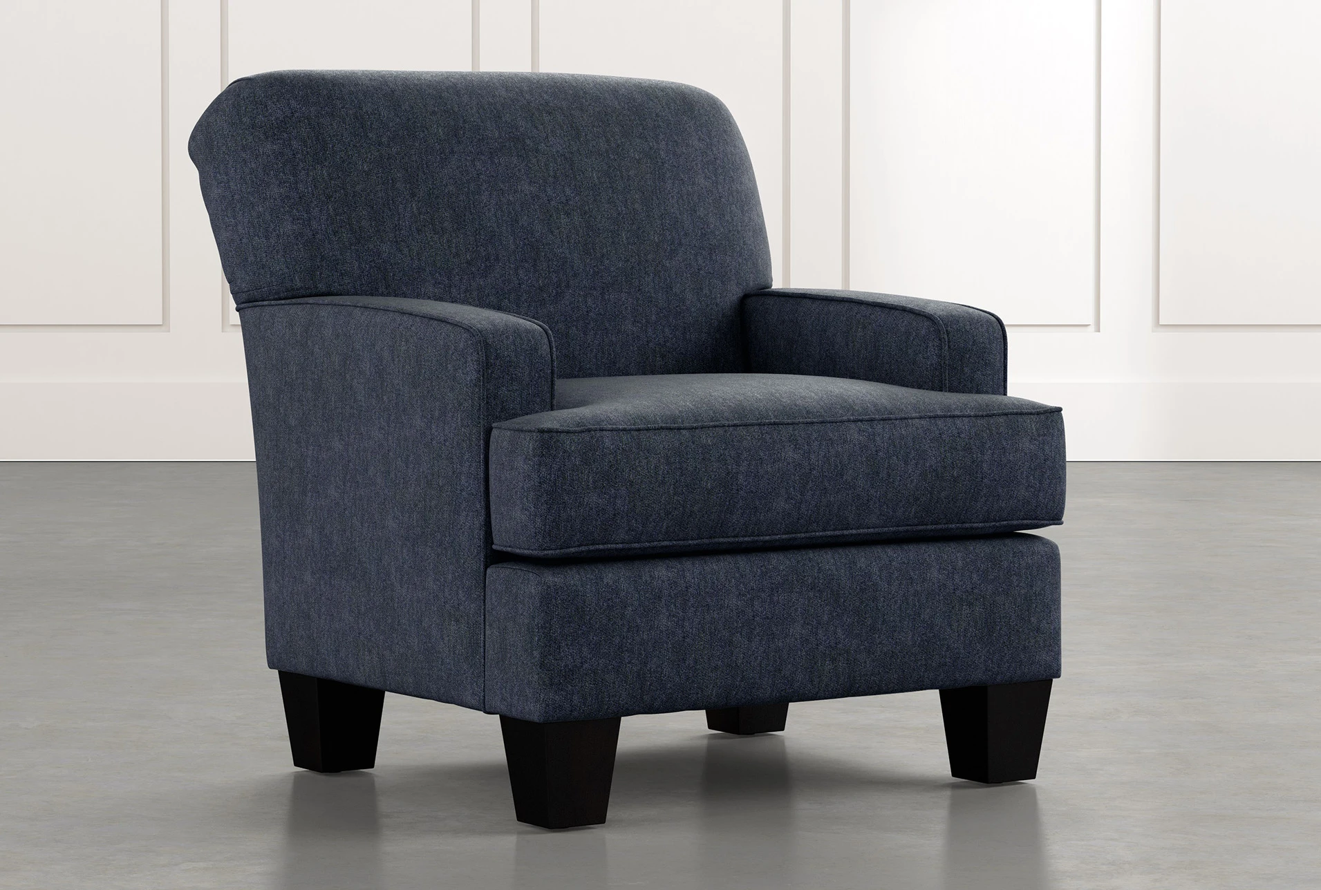 Blue Accent Chairs For Living Room : Contemporary Navy Blue Velvet
