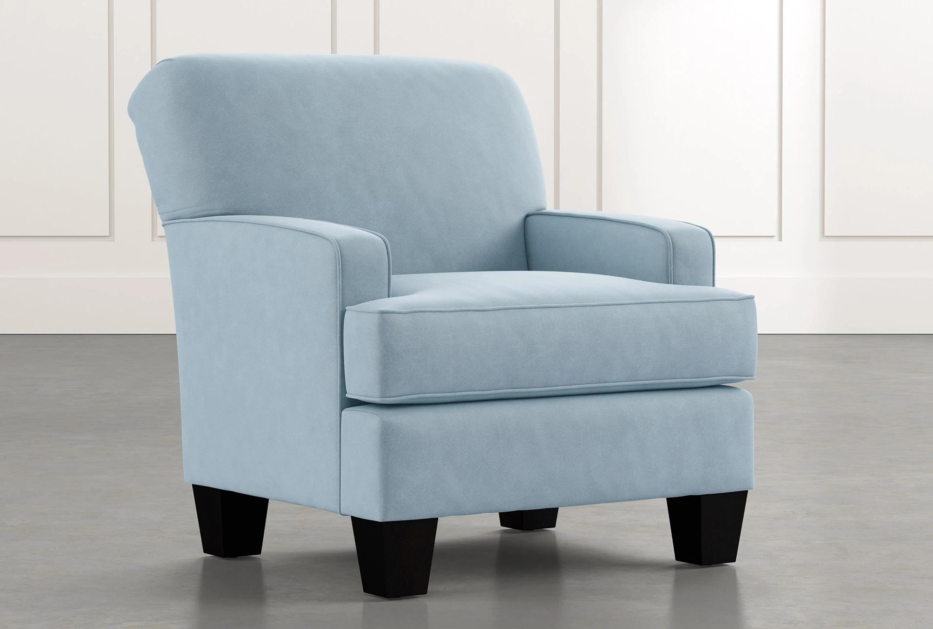 blue wing chair living room