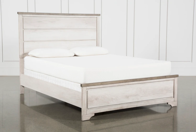 Cassie White California King Wood Panel Bed - 360