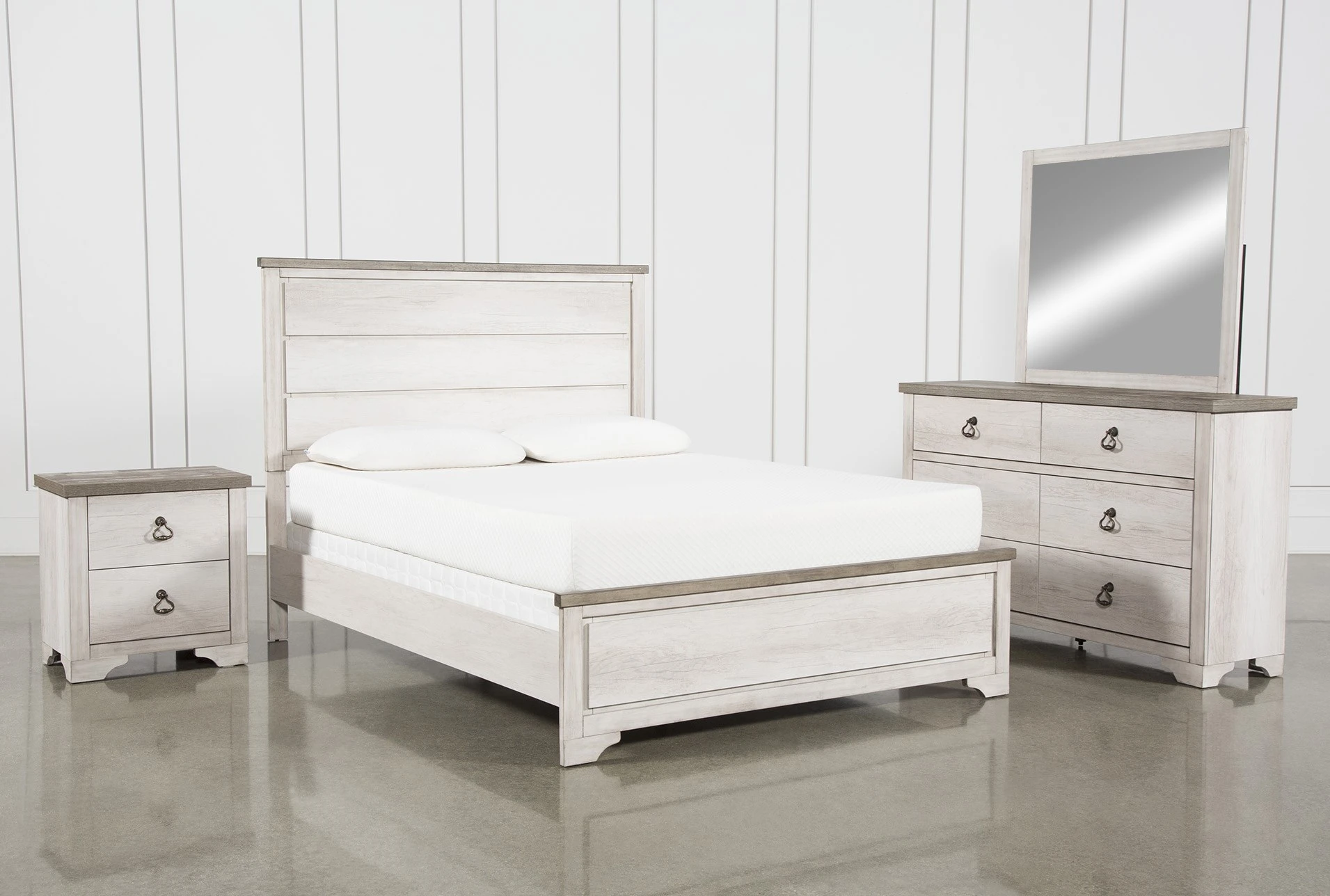 Cassie White King Wood 4 Piece Bedroom Set | Living Spaces