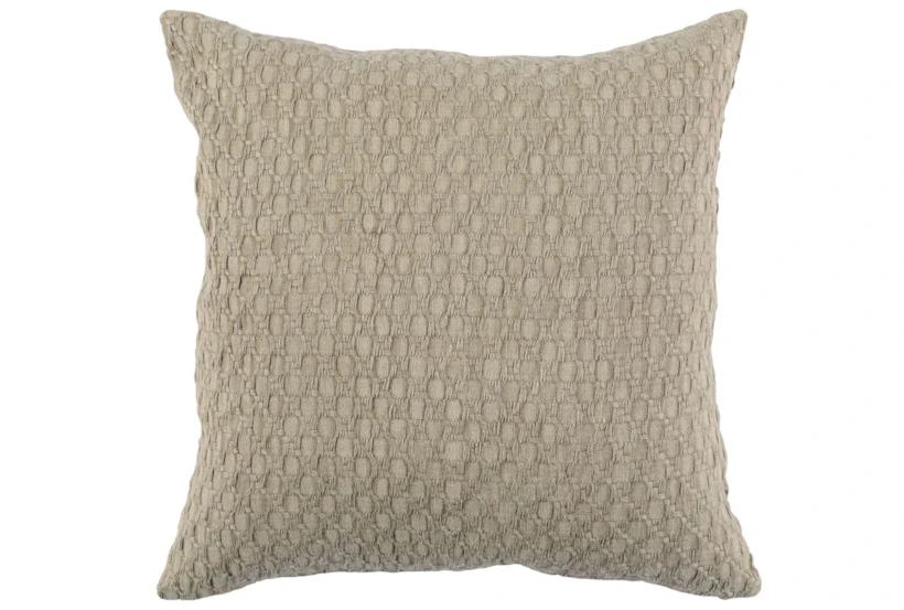 22X22 Latte Hexagon Belgian Linen Throw Pillow - 360