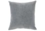 22X22 Grey Hexagon Belgian Linen Throw Pillow - Back