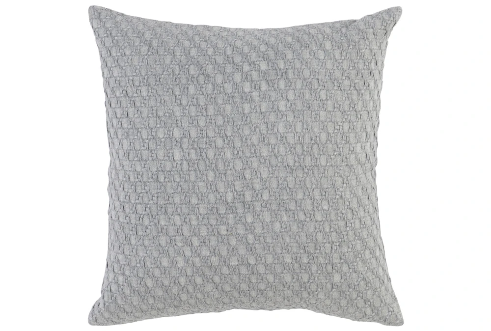 22X22 Grey Hexagon Belgian Linen Throw Pillow