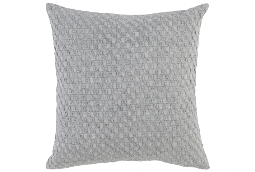 22X22 Grey Hexagon Belgian Linen Throw Pillow - 360