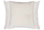 20X20 Ivory Chenille Fringe Throw Pillow - Signature