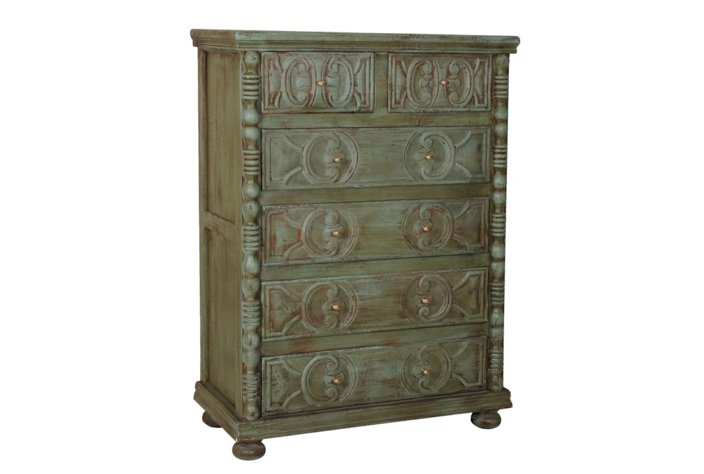 Distressed Green Chest of Drawers
