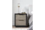 Topanga Grey 3 Piece California King Velvet Upholstered Bed Set With Bayliss Dresser + Nightstand - Room