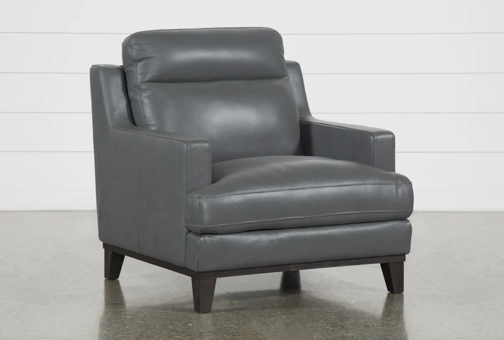 Kathleen Dark Grey Leather Chair