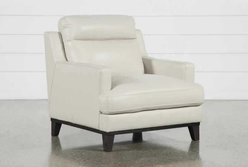Kathleen Cream Leather Chair - 360