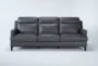 Kathleen Dark Grey Leather 91" Sofa - Signature