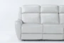 Bridget White 86" Power Reclining Sofa with Power Headrest, Lumbar & USB - Side