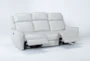 Bridget White 86" Power Reclining Sofa With Power Headrest and Lumbar - Recline