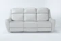 Bridget White 86" Power Reclining Sofa with Power Headrest, Lumbar & USB - Signature