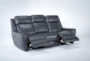 Bridget Grey 86" Power Reclining Sofa With Power Headrest And Lumbar - Recline