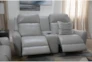 Bridget White 74" Power Reclining Loveseat With Power Headrest, Lumbar And Console - Room