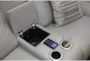 Bridget White 74" Power Reclining Console Loveseat with Power Headrest, Lumbar & USB - Room