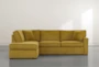 Aspen Yellow 2 Piece Sleeper Sectional with Left Arm Facing Chaise - Front