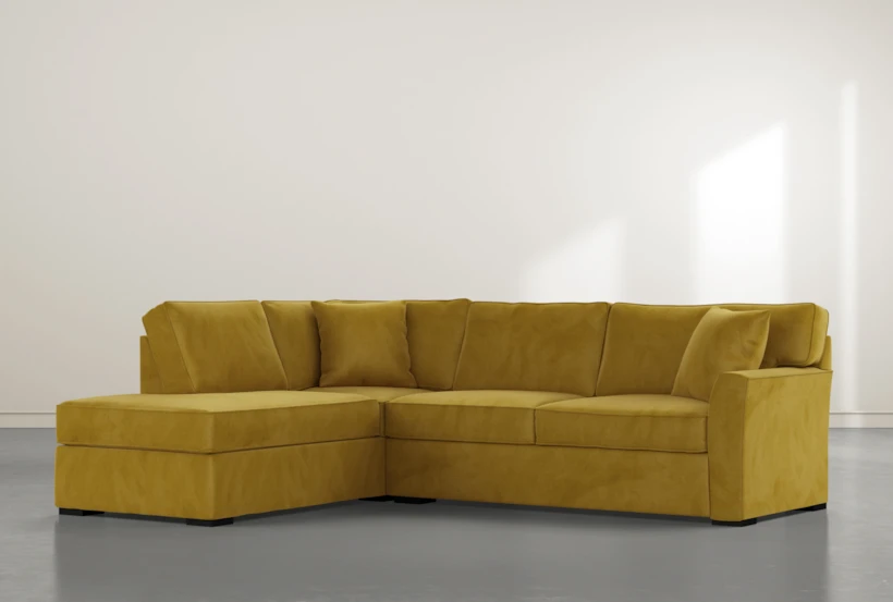 Aspen Yellow 2 Piece Sleeper Sectional with Left Arm Facing Chaise - 360