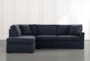 Aspen Navy Blue 2 Piece Sleeper Sectional with Left Arm Facing Chaise - Front