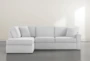Aspen Light Grey 2 Piece Sleeper Sectional with Left Arm Facing Chaise - Front