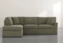 Aspen Olive 2 Piece Sleeper Sectional with Left Arm Facing Chaise - Front