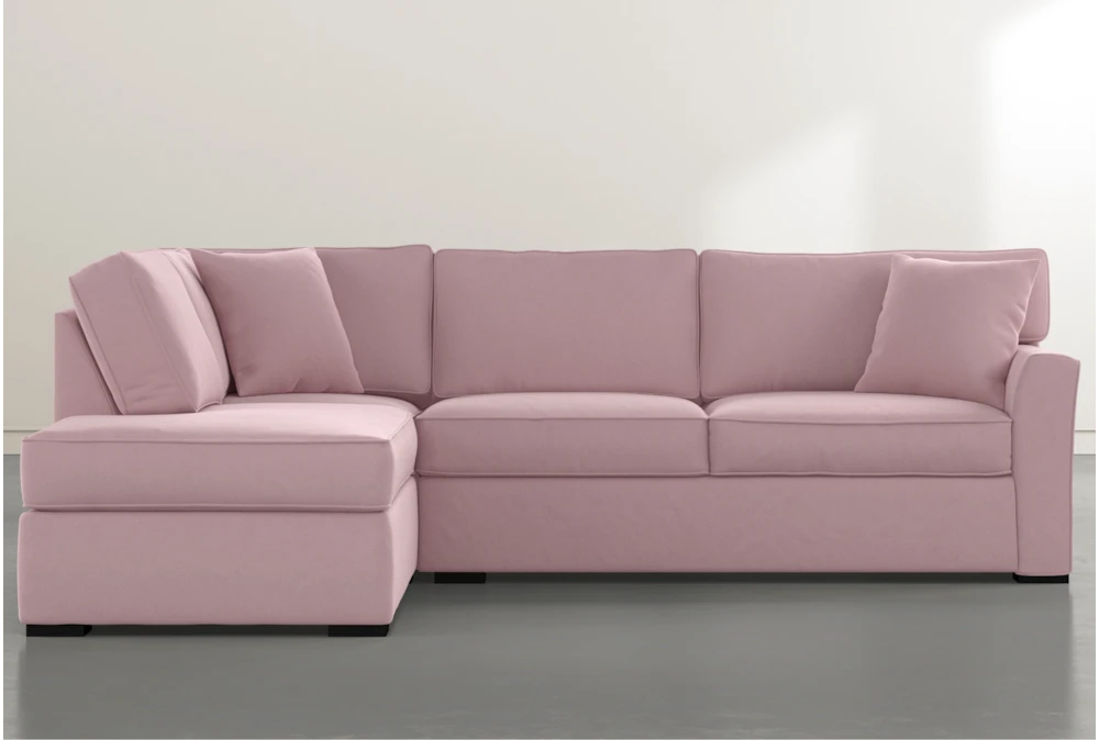 Aspen Pink Foam 2 Piece Sleeper 108" Sectional With Left Arm Facing Armless Chaise