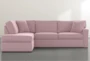 Aspen Pink Foam 2 Piece Sleeper 108" Sectional With Left Arm Facing Armless Chaise - Signature