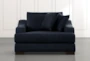 Lodge Foam Navy Blue Oversized Chair - Front