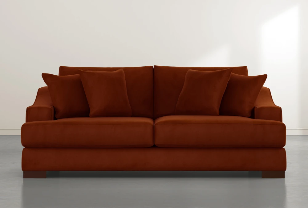 Lodge 96" Orange Velvet Sofa