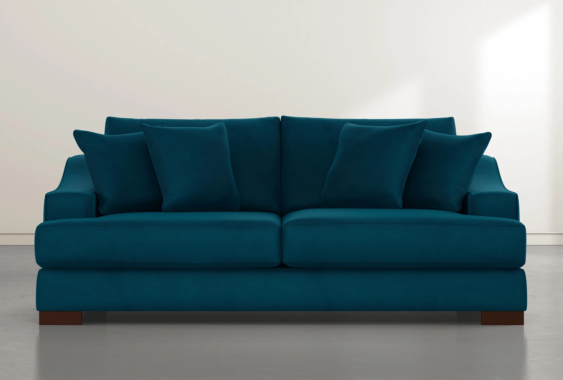 Lodge 96" Teal Blue Velvet Sofa | Living Spaces