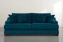Lodge 96" Teal Blue Velvet Sofa - Signature
