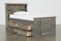 Summit Grey Twin Wood Bookcase Bed With Single 4-Drawer Storage Unit - Storage
