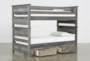 Summit Grey Twin Over Twin Wood Bunk Bed With 2-Drawer Underbed Storage - Storage