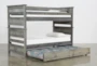 Summit Grey Twin Over Twin Wood Bunk Bed With Trundle With Mattress - Feature